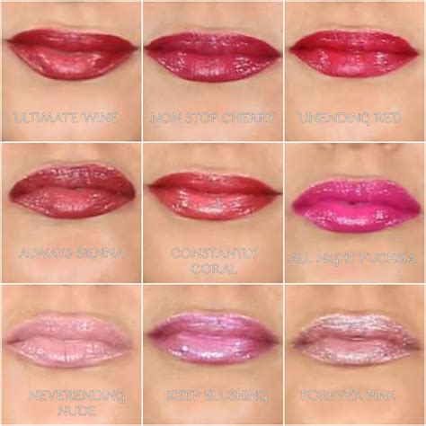 revlon lipstick color chart.